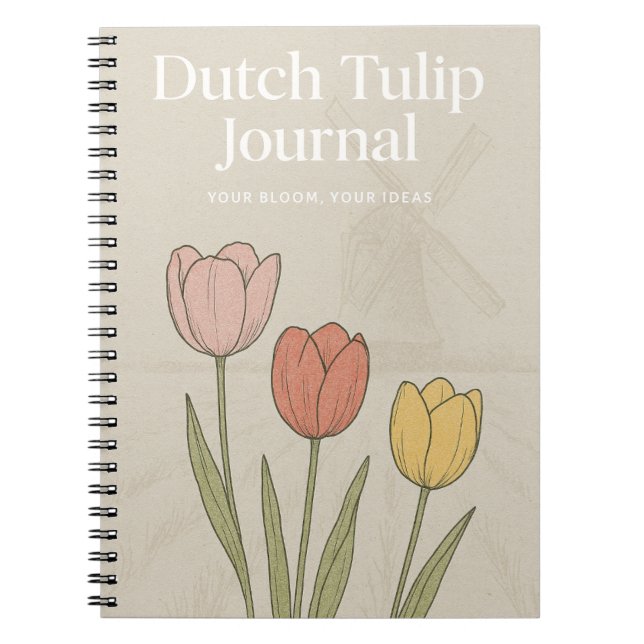 Caderno Espiral Dutch Tulip Journal: Nature-Inspired Notebook  (Frente)