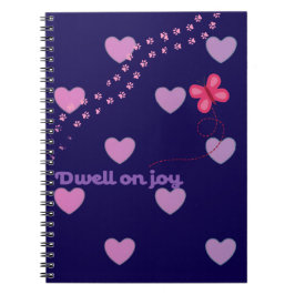 Caderno Espiral dwell on joy hearts and paw prints spiral notebook