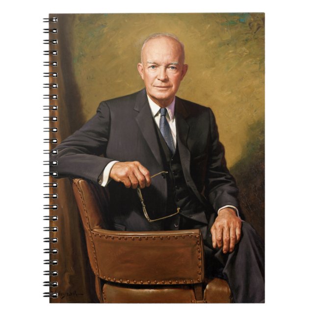 Caderno Espiral Dwight Eisenhower Presidente da Casa Branca Retrat (Frente)