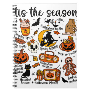Caderno Espiral 'É a estação dos Doodles de Halloween