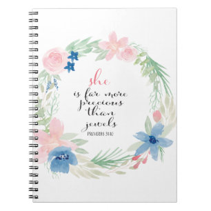 Caderno Espiral É distante mais preciosa do que jóias - provérb