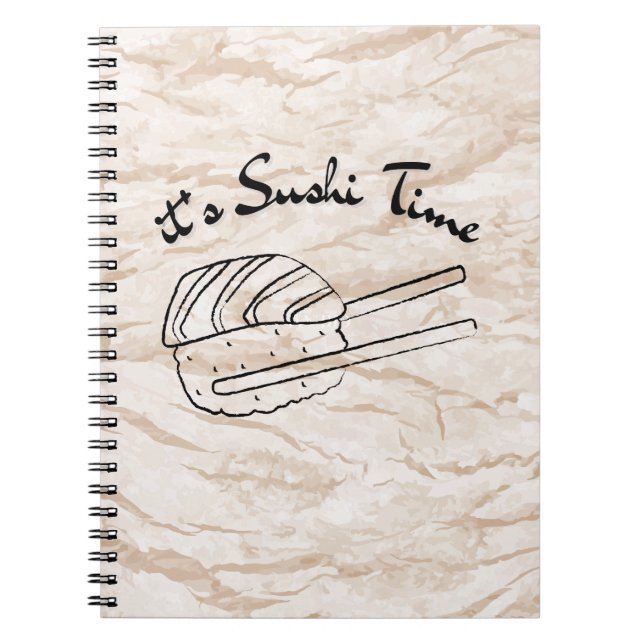 Caderno Espiral É hora de sushi, sushi (Frente)