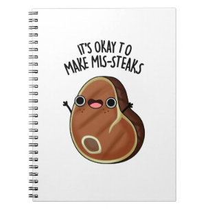 Caderno Espiral É Okay Fazer Erros Divertidos Pun Steak 
