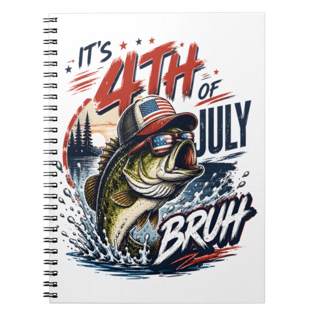 Caderno Espiral É Pesca de Robalo Bruto de 4 de Julho (Frente)