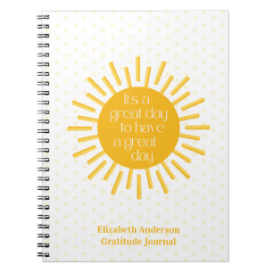 Caderno Espiral É um Diário de Gratidão Sun do Excelente Dia