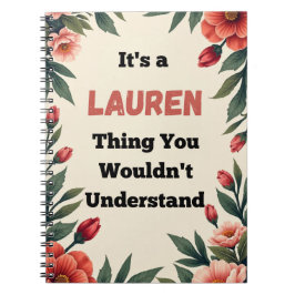 Caderno Espiral É uma Coisa de Lauren Que Você Não Entenderia
