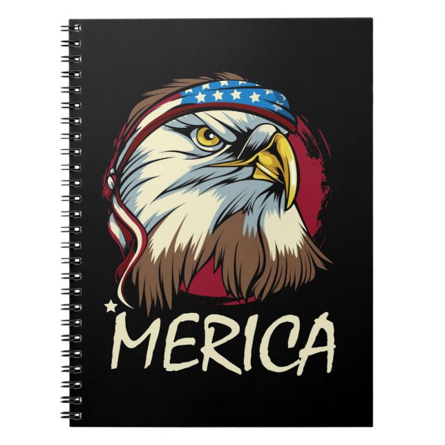 Caderno Espiral Éagle 4 de julho americano (Frente)