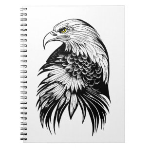 Caderno Espiral Eagle Wild Animal Nature Illustration Art Tatuagem