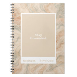 Caderno Espiral Earth Tone Marble Block Quote Classic