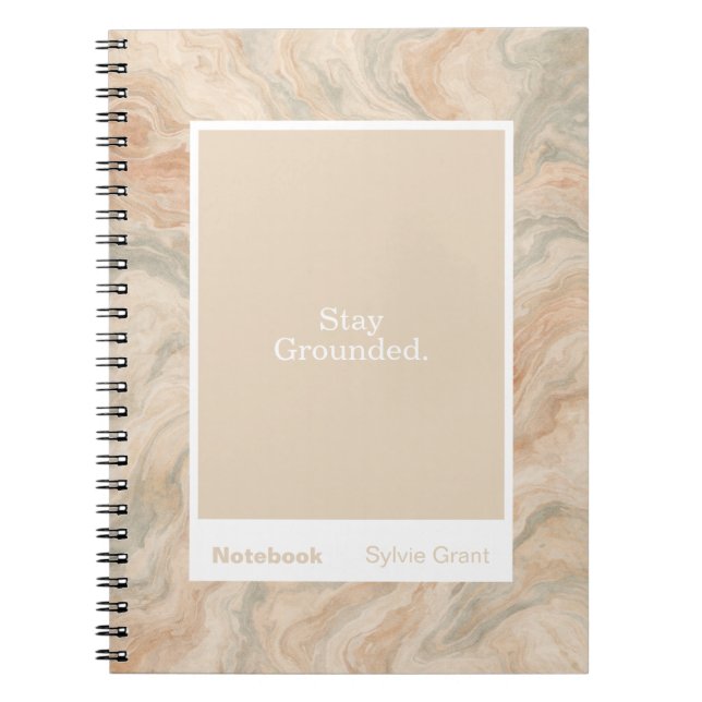 Caderno Espiral Earth Tone Marble Block Quote Classic (Frente)
