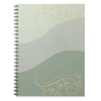 Caderno Espiral Earthy Green with Gold Accents Notebook – Natural
