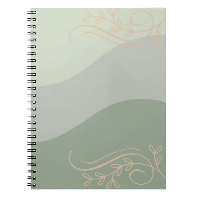 Caderno Espiral Earthy Green with Gold Accents Notebook – Natural  (Frente)