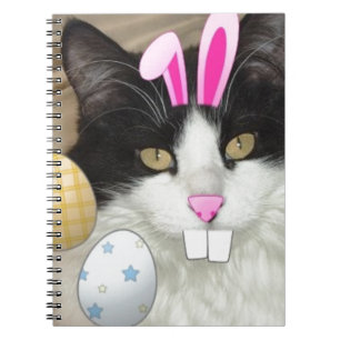 Caderno Espiral Easter Black and White Kitty Cat