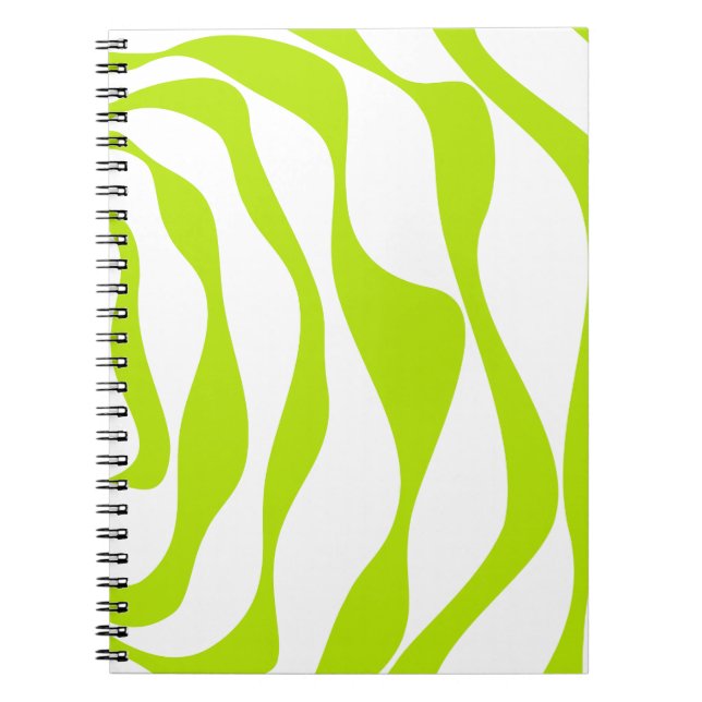 Caderno Espiral Ebb and Flow 4 em Verde Lima e Branco (Frente)