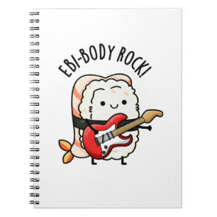 Caderno Espiral Ebi-body Rock Funny Rocker Sushi Trocadilho 