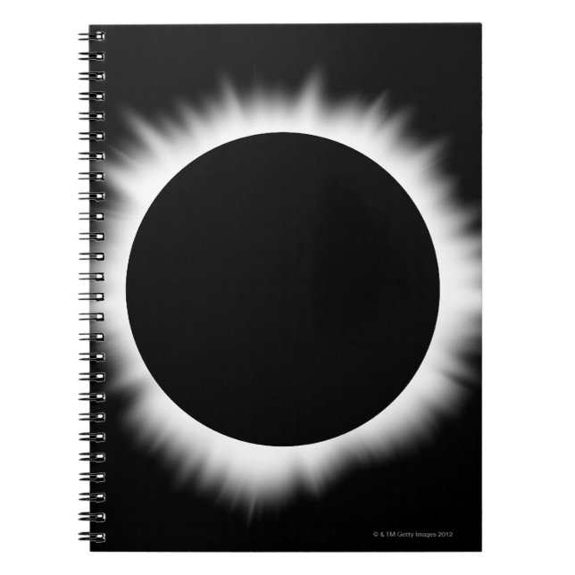 Caderno Espiral Eclipse Solar com Corona (Frente)