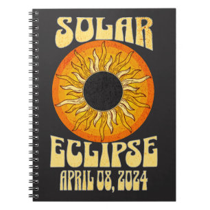Caderno Espiral Eclipse solar Retroativo Total Eclipse 8 de abril