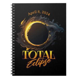 Caderno Espiral Eclipse Solar Total 8 de abril, Notebook Fotográfi