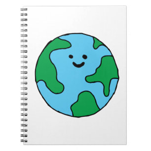 Caderno Espiral Ecoamigo do Mundo Ícone Feliz da Terra Clipart Ec