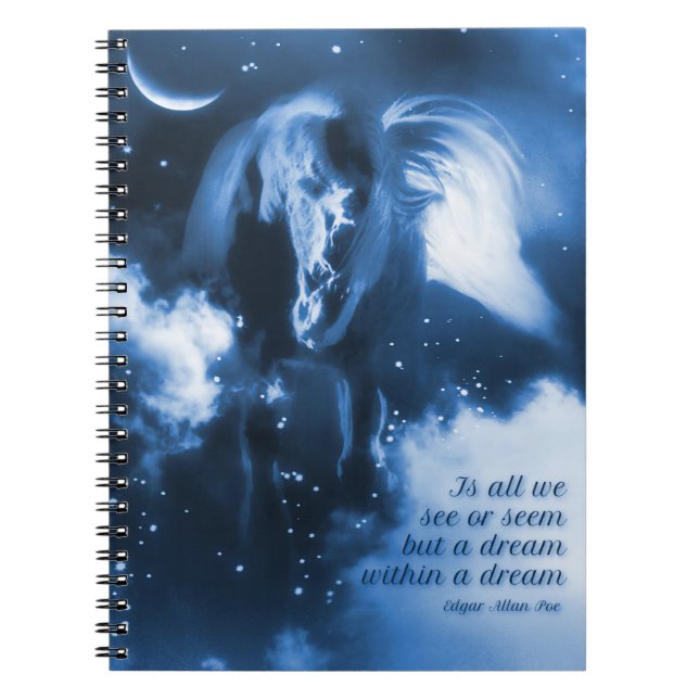 Caderno Espiral Edgar Allan Poe Um Sonho dentro de Um Cavalo de So (Frente)