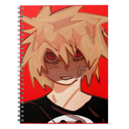 Caderno Espiral Edgy Anime Boy Grunge Aesthetic Spiral Notebook