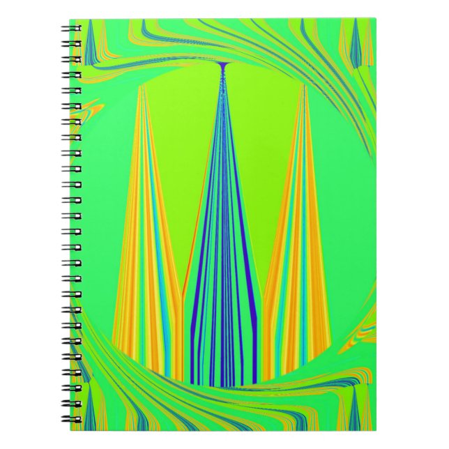 Caderno Espiral Edgy Geometry Neon Design (Frente)