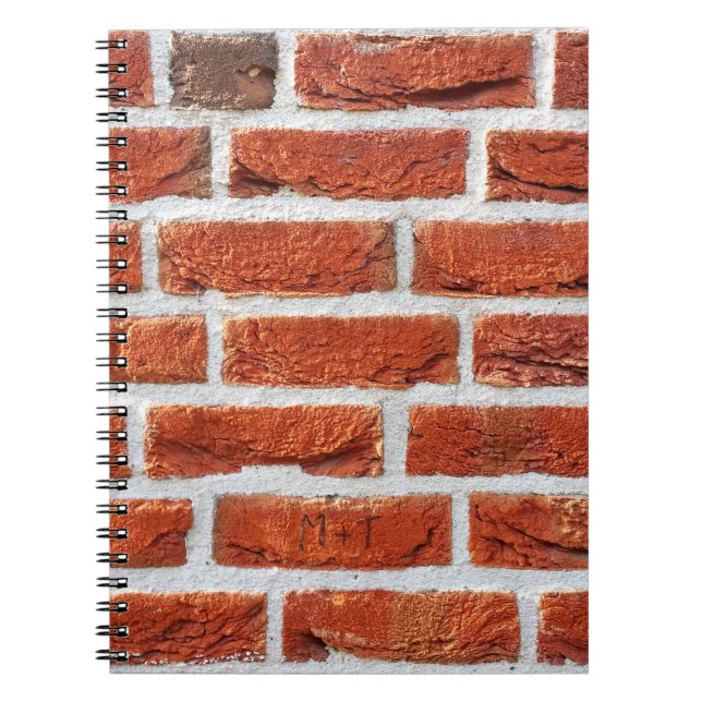 Caderno Espiral Edifício de fundo do muro de tijolo (Frente)