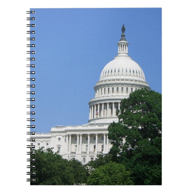 Caderno Espiral Edifício do Capitólio em Washington DC (Frente)