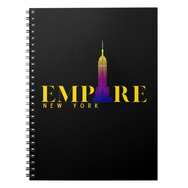 Caderno Espiral Edifício Empire State-Nova York-Dourado Vibrante (Frente)