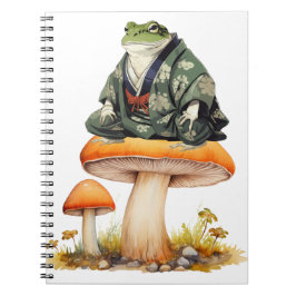 Caderno Espiral Edo era shogun sapo sentado em cogumelo