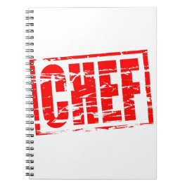 Caderno Espiral Efeito de carimbo vermelho de chef