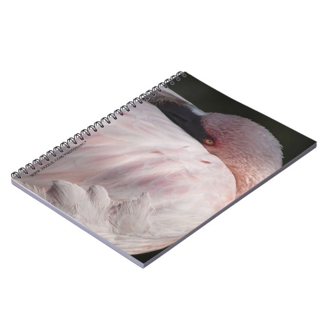 Caderno Espiral Efeito de Desenho de Retrato de Flamingo Rosa Arte (Left Side)