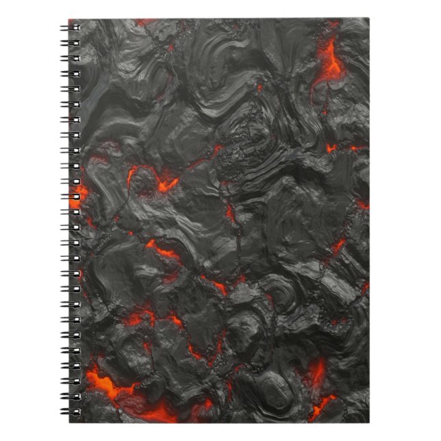 Caderno Espiral efeito de fundo da Lava vulcânica (Frente)