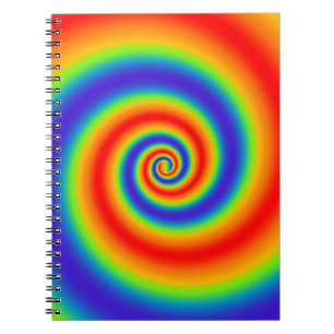 Caderno Espiral Efeito Espiral Colorido Gradiente Original