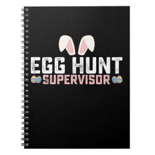 Caderno Espiral Egg Hunt Supervisor Engraçado Coelho da Páscoa