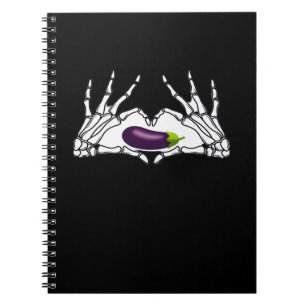 Caderno Espiral EggPlant Classic - Skeleton mãos Heart