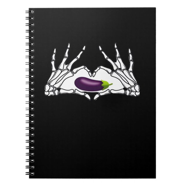 Caderno Espiral EggPlant Classic - Skeleton mãos Heart (Frente)