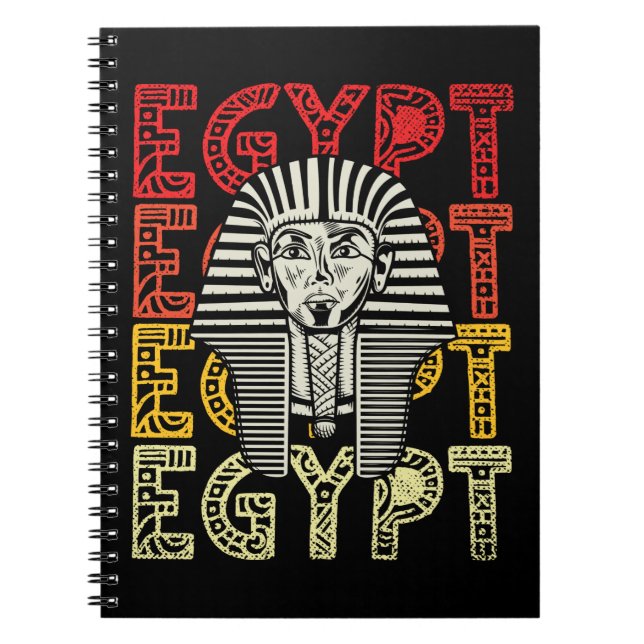 Caderno Espiral Egito Deus Tutankhamun Retro Egito Faraó (Frente)