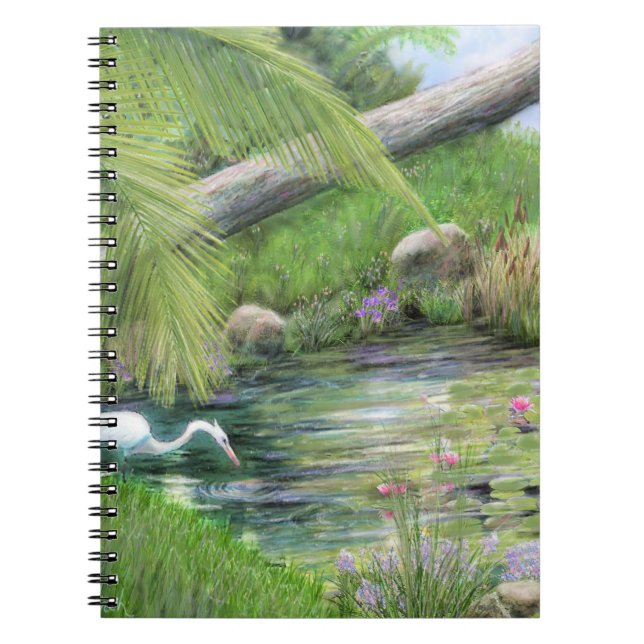 Caderno Espiral Egret no Pond (Frente)