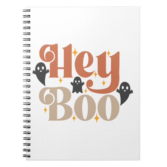 Caderno Espiral Ei Boo Boho Halloween Ei Boo Fantasma (Frente)