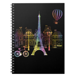 Caderno Espiral Eiffel Tower Love France Paris