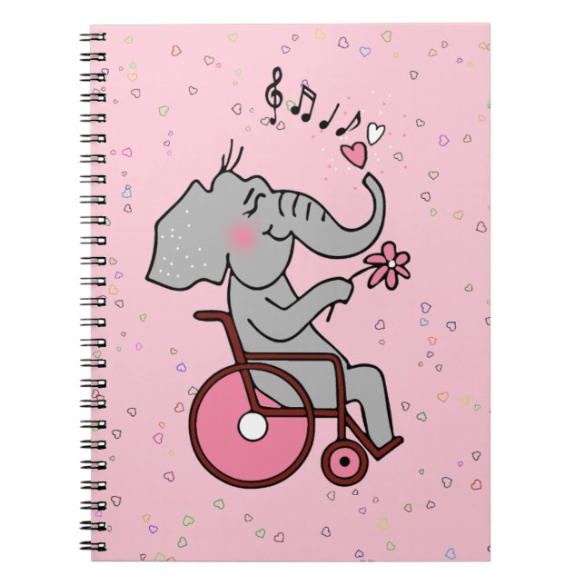 Caderno Espiral Ein verliebter Rollstuhlefant (Frente)