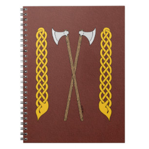 Caderno Espiral Eixos Dinamarquês/Viking Cruzados com Placa