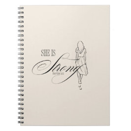 Caderno Espiral Ela é Forte Proverbs 31:25