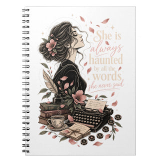 Caderno Espiral Ela É Sempre Assombrada Escritora Vintage Dark Aca