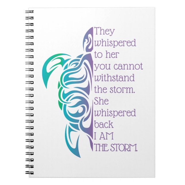 Caderno Espiral Ela Gritou De Volta Eu Sou A Tempestade (Frente)