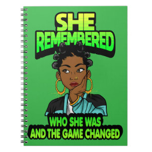 Caderno Espiral Ela se lembrou de quem ela era e o jogo mudou