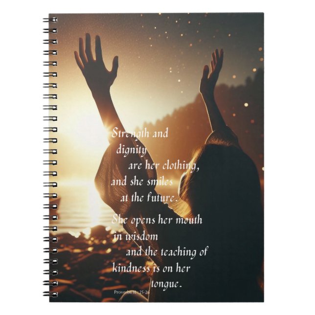 Caderno Espiral Ela sorri para o notebook do futuro (Frente)