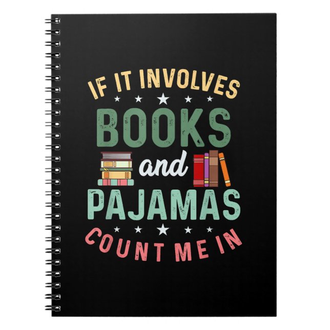 CADERNO ESPIRAL ELE ENVOLVE LIVROS E PAJAMAS CONTAM COMIGO EM LEIT (Frente)