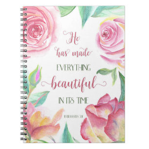 Caderno Espiral Ele Fez Tudo Bela Eclesiastes 3:11